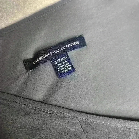 American Eagle women's gray long sleeve polyester blouse size small - Picture 5 of 8